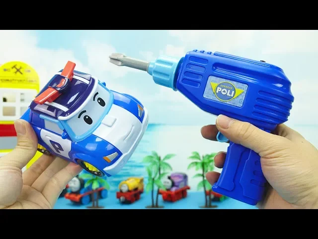 變形警車珀利可拆卸玩具動動手組裝珀利警長!(poli toys